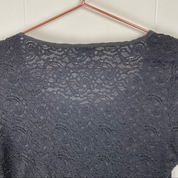 a pea in the pod Maternity Black Lace Short Sleeve Top - Picture 7 of 7